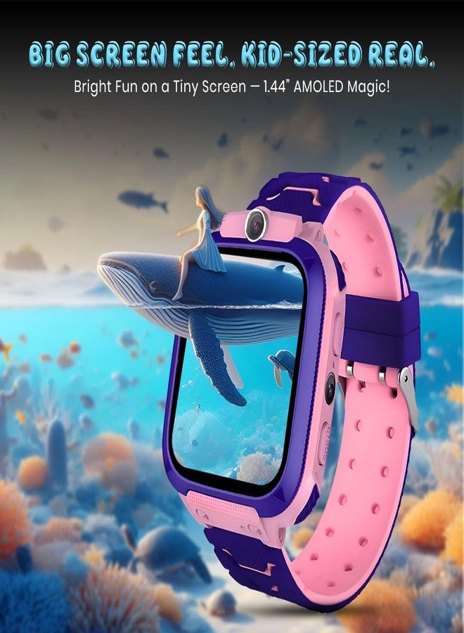 PunnkFunnk Q18 Kids Smart Watch, 2G/3G Connectivity, Two-Way Calling, Voice Calling, GPS Tracker, SOS Function, Camera & Water Rasistence, Smartwatch for Kids - Boys & Girls - (Pink) - Image 2